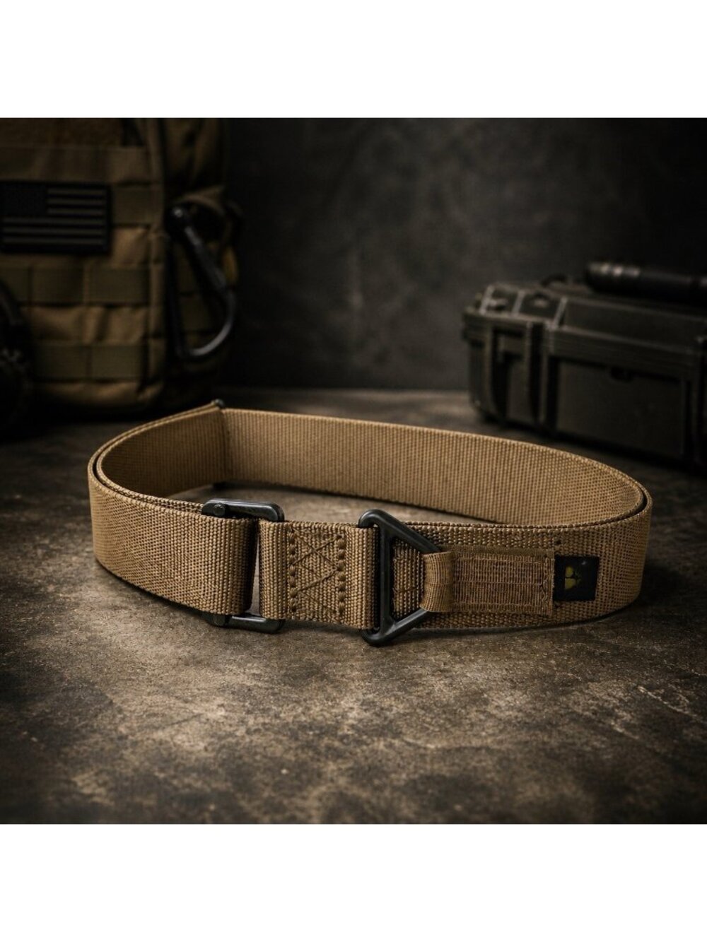 Condor Rigger’s Belt Tan Webbed Tactical Military Style Hook Loop Mens Size M/L
